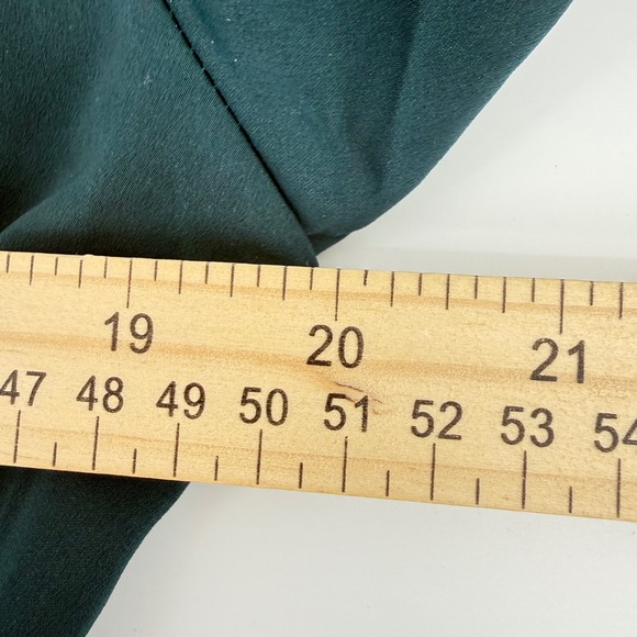 Lulus Emerald Green Satin Wrap Mini Dress Long Sleeve Tie Waist Ruffle XL - Picture 5 of 8